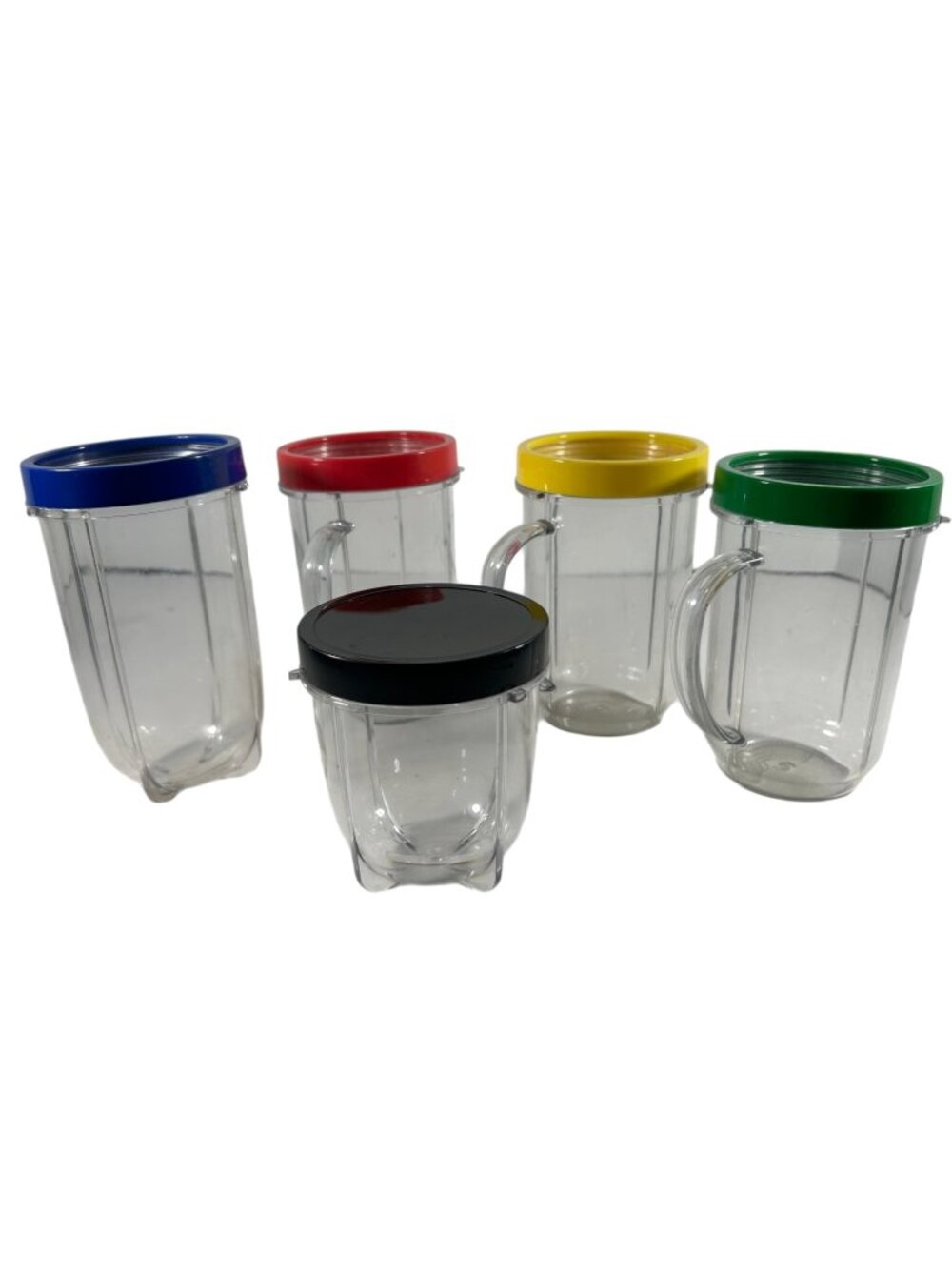 Mixed Lot 5 Magic Bullet Blender Replacement Cups Mugs Colored Rings